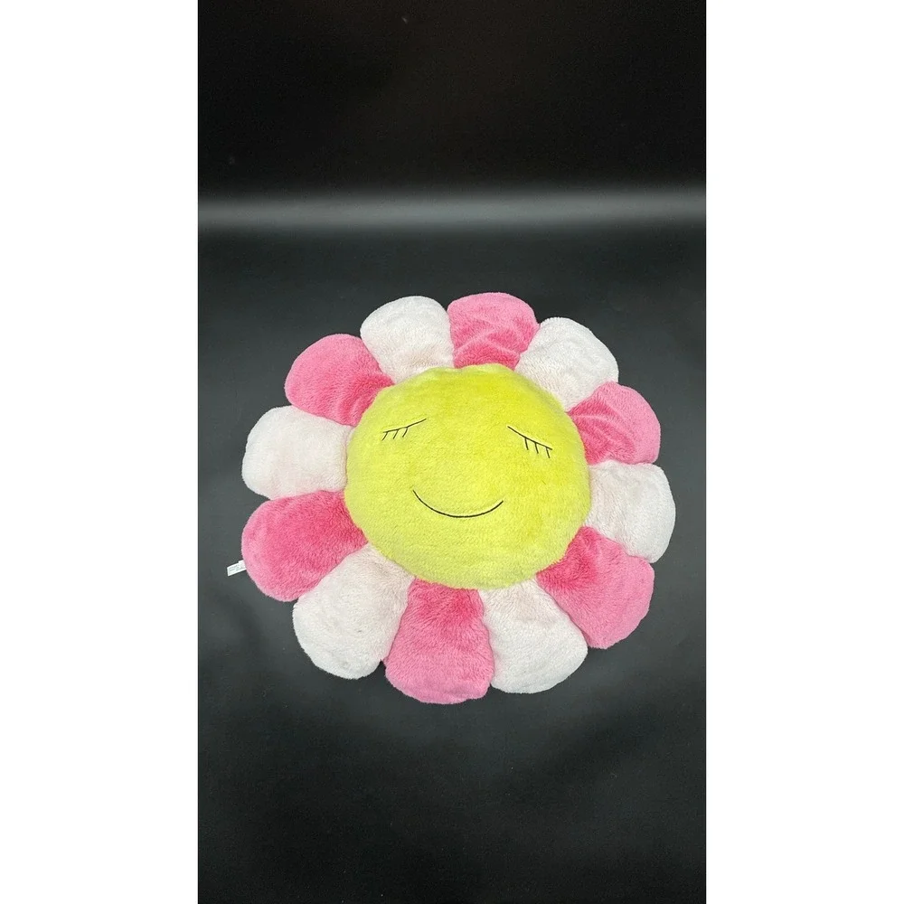 Takashi Murakami Kaikai Kiki Flower Plush Cushion Pink White 60cm 23in